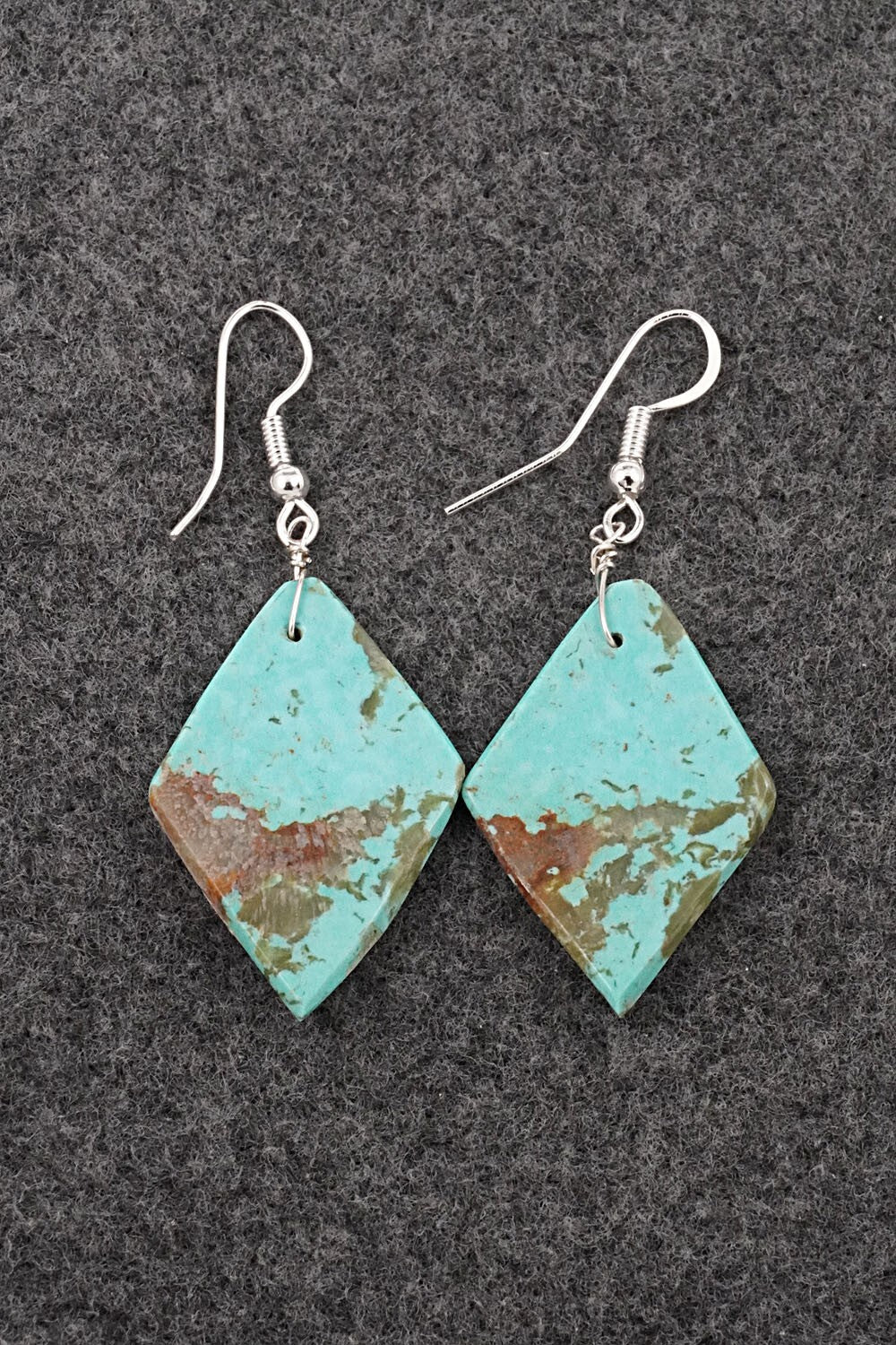 Turquoise & Sterling Silver Earrings - Louise Pete