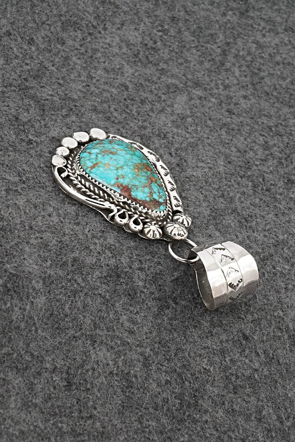Turquoise & Sterling Silver Pendant - Phil Nez