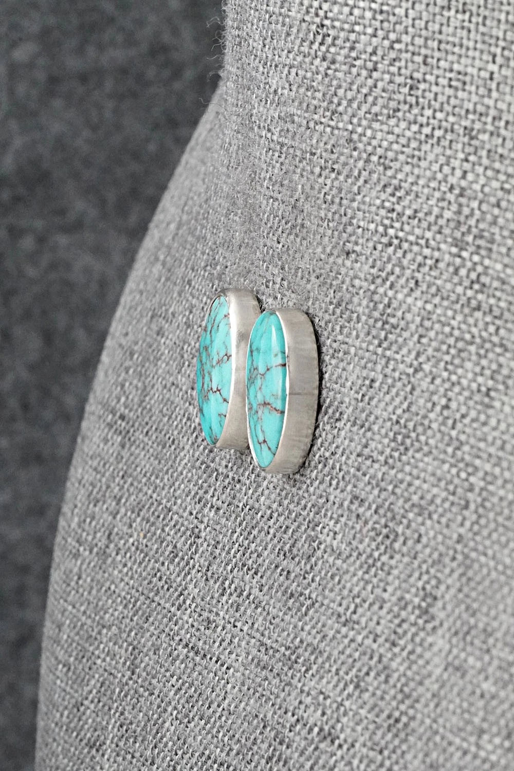 Turquoise & Sterling Silver Earrings - Eugene Gruber