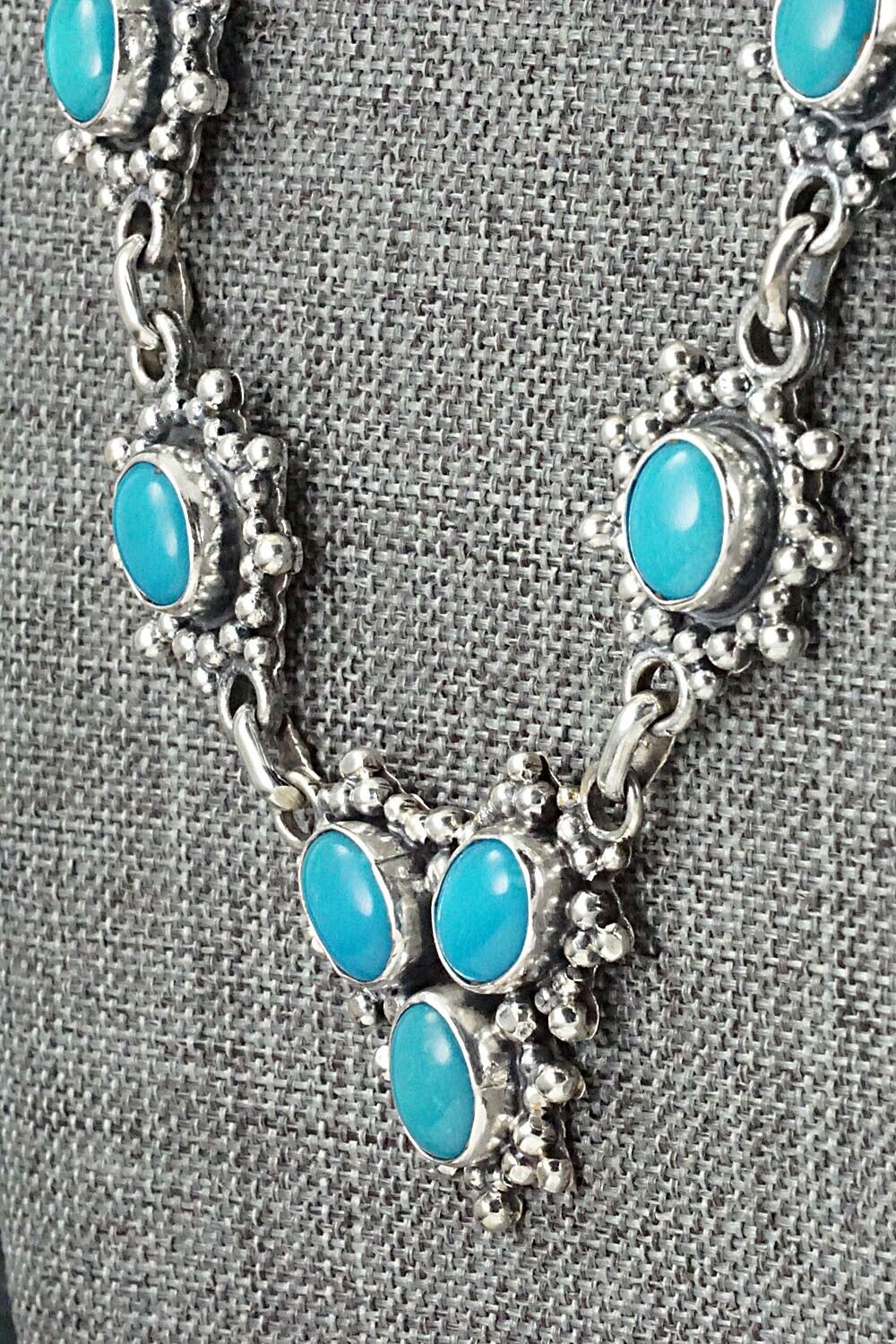 Turquoise & Sterling Silver Necklace and Earrings Set - Roie Jaque
