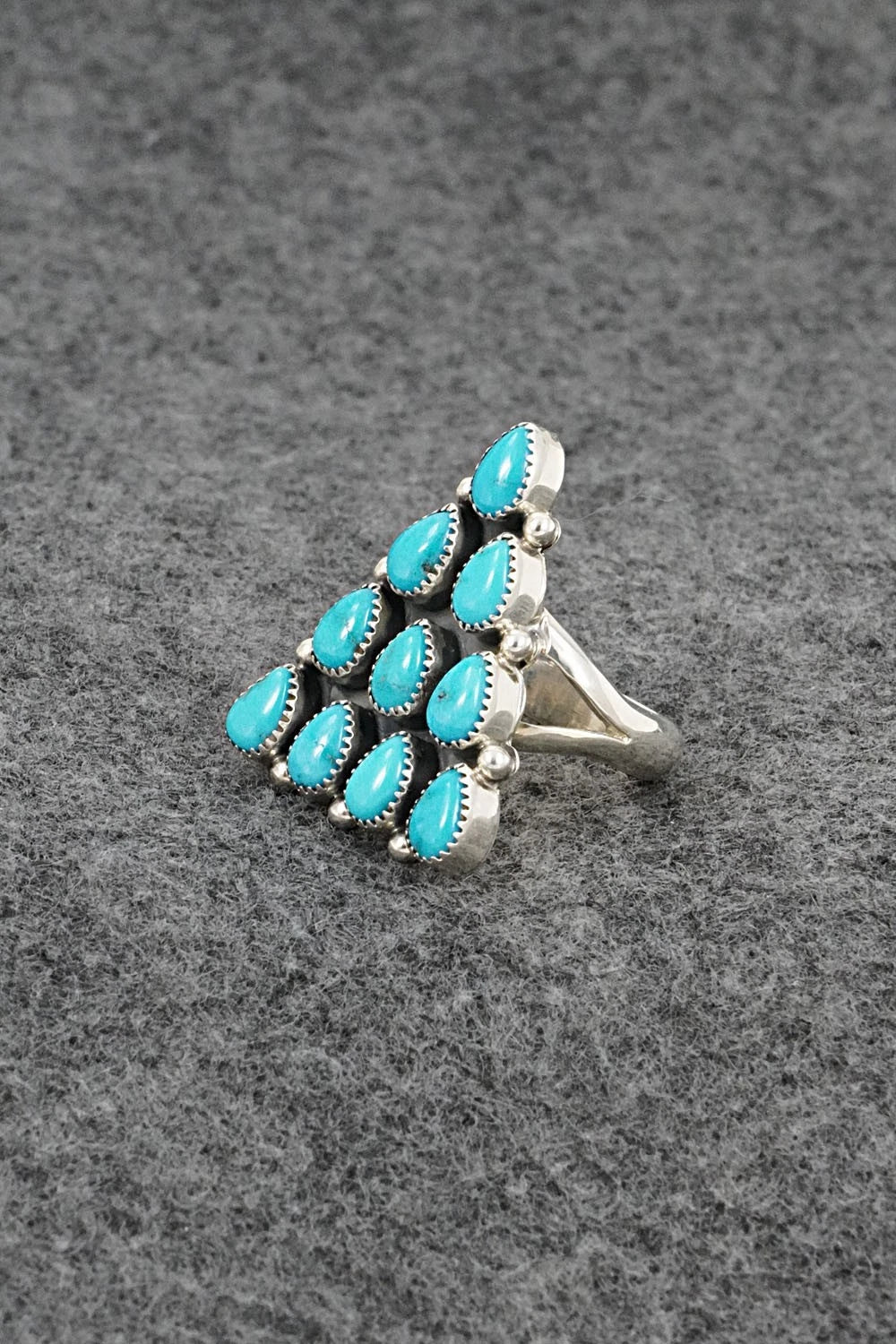 Turquoise & Sterling Silver Ring - Loretta Delgarito - Size 6.5
