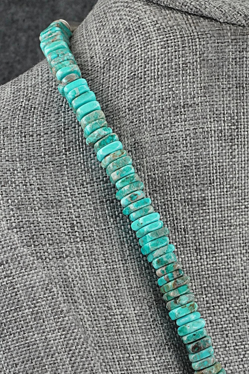 Turquoise & Sterling Silver Necklace 18" - Doreen Jake