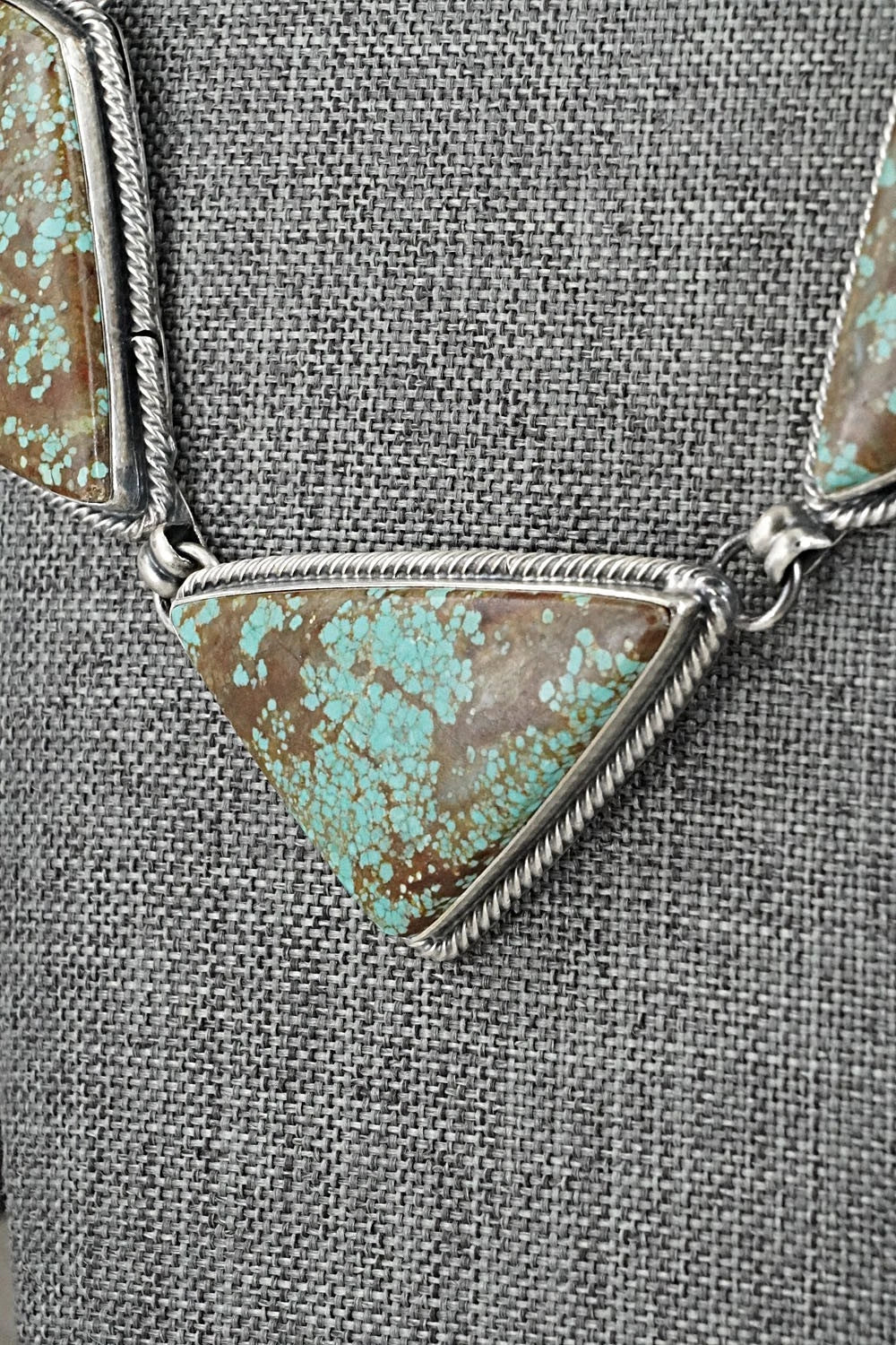 Turquoise & Sterling Silver Necklace and Earrings Set - Darrin Livingston