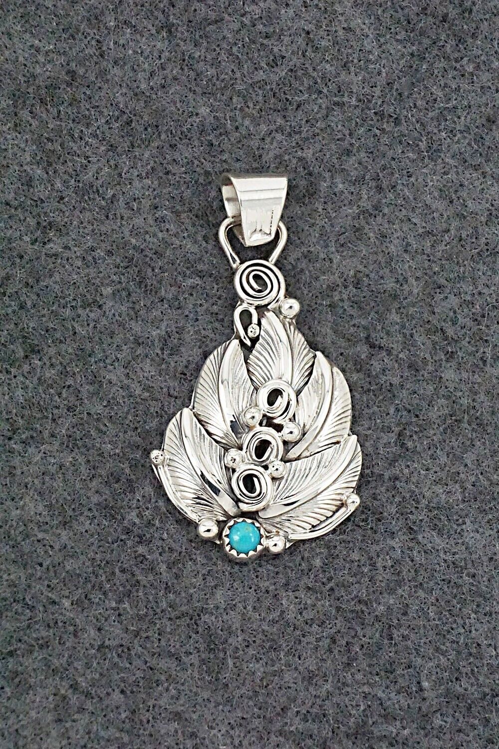 Turquoise & Sterling Silver Pendant - Darrell Morgan