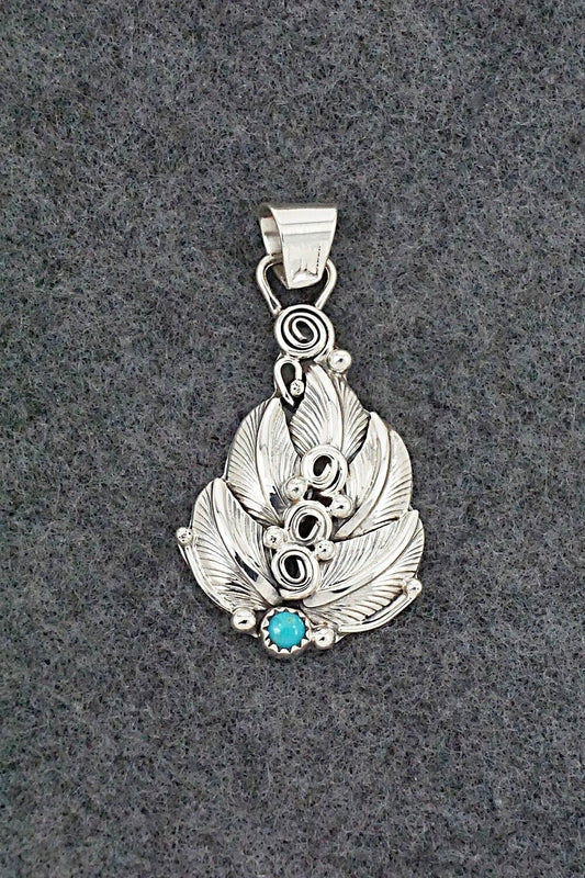 Turquoise & Sterling Silver Pendant - Darrell Morgan