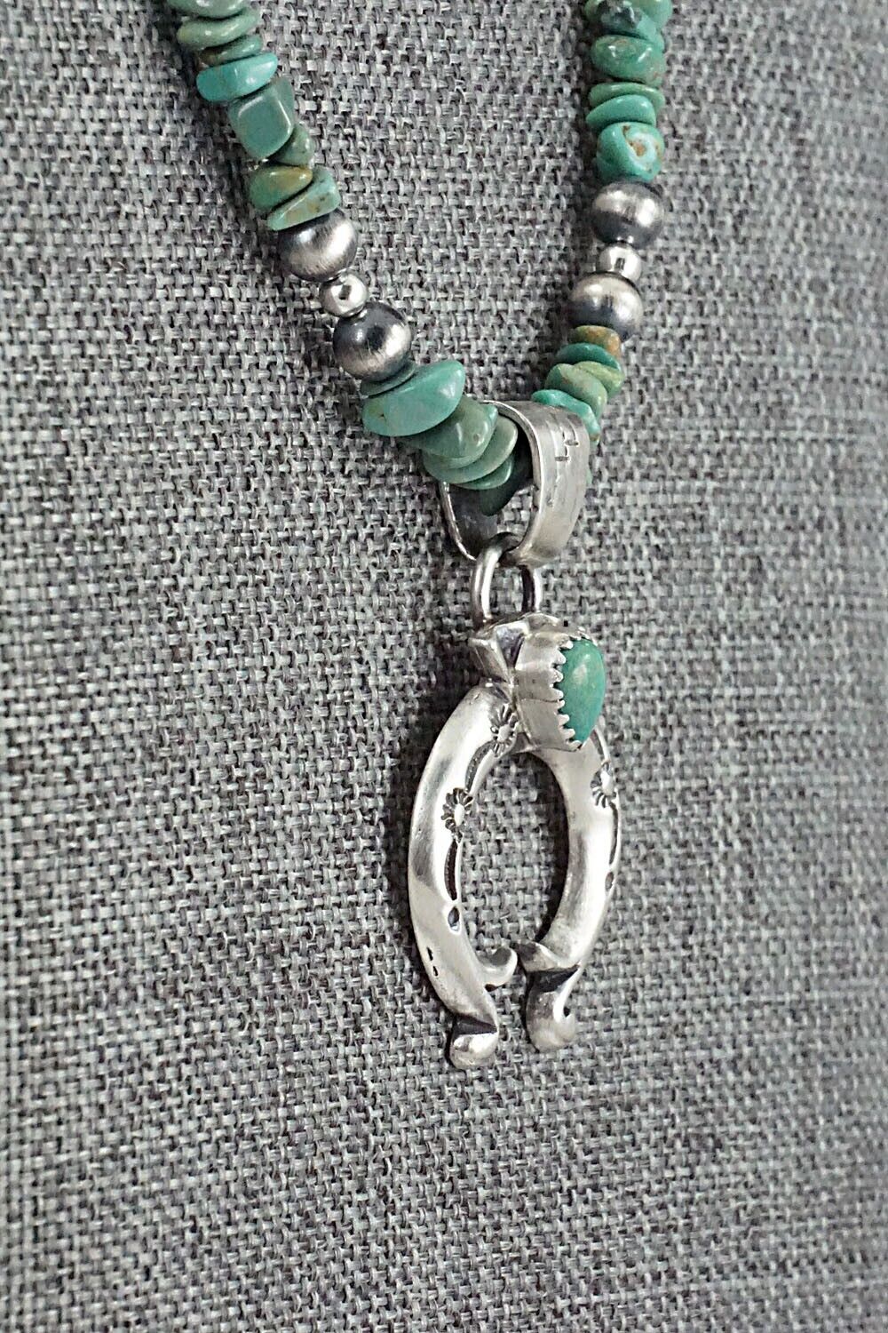 Turquoise & Sterling Silver Necklace 18" - Louise Joe