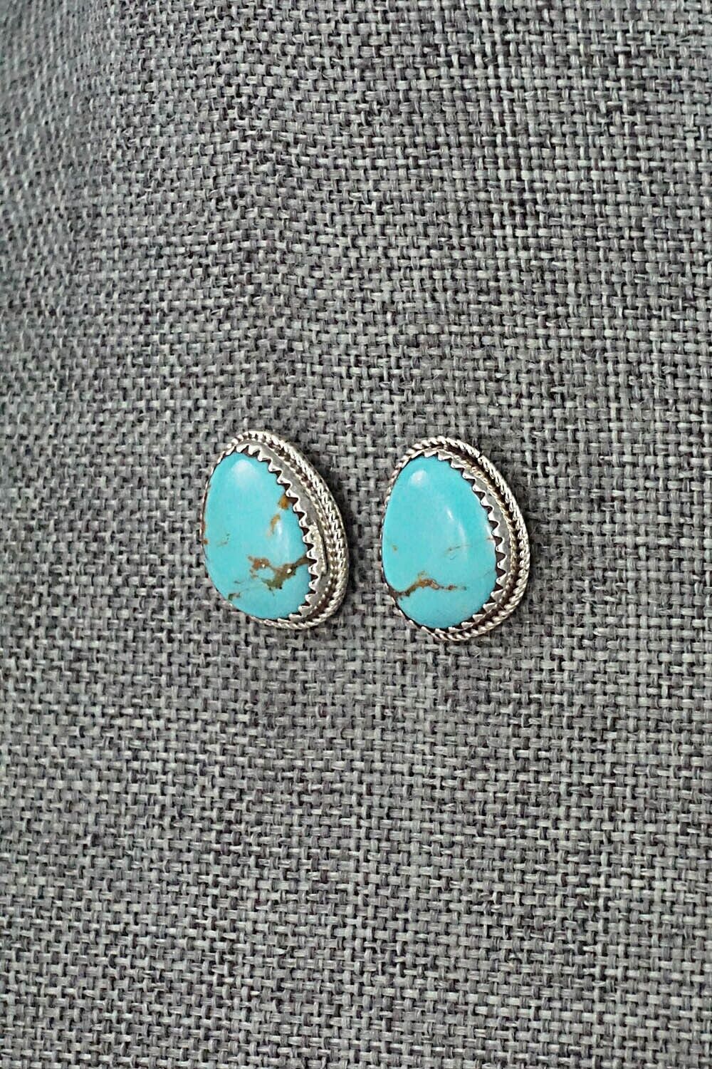 Turquoise & Sterling Silver Earrings - Ernest Hawthorne