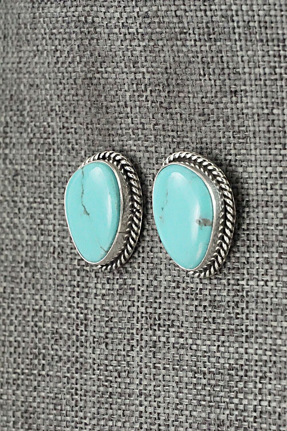 Turquoise & Sterling Silver Earrings - Marco Begaye