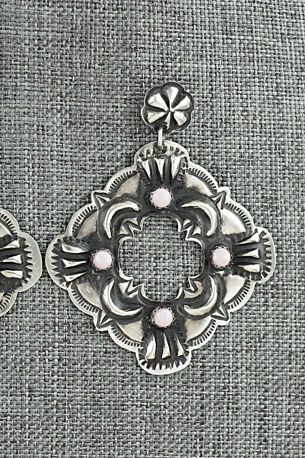 Pink Conch Shell & Sterling Silver Earrings - Leander Tahe