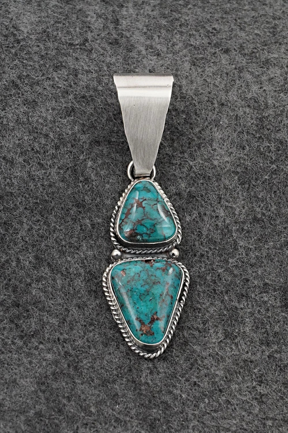 Turquoise & Sterling Silver Pendant - Eugene Gruber