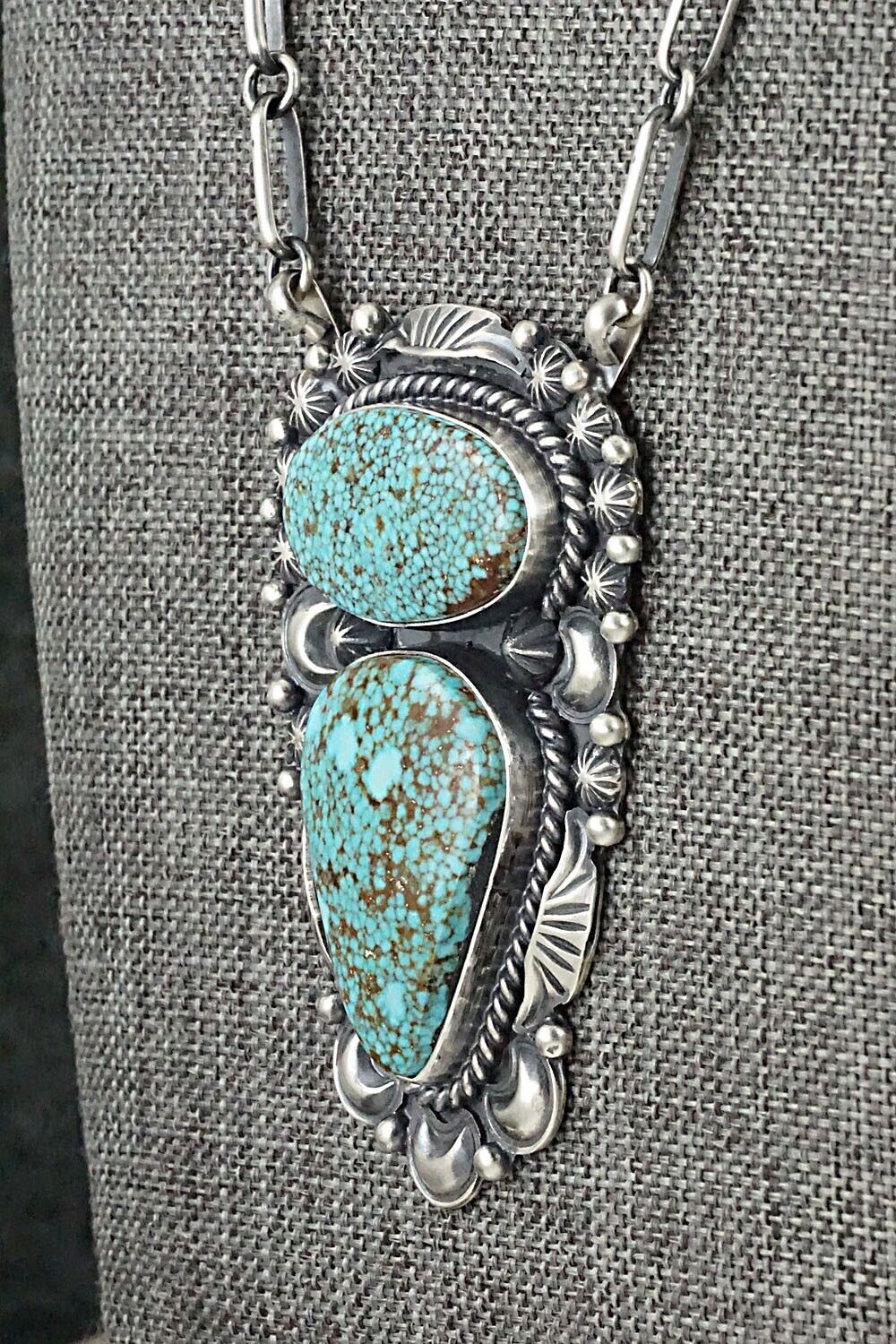 Turquoise & Sterling Silver Necklace - Raymond Delgarito