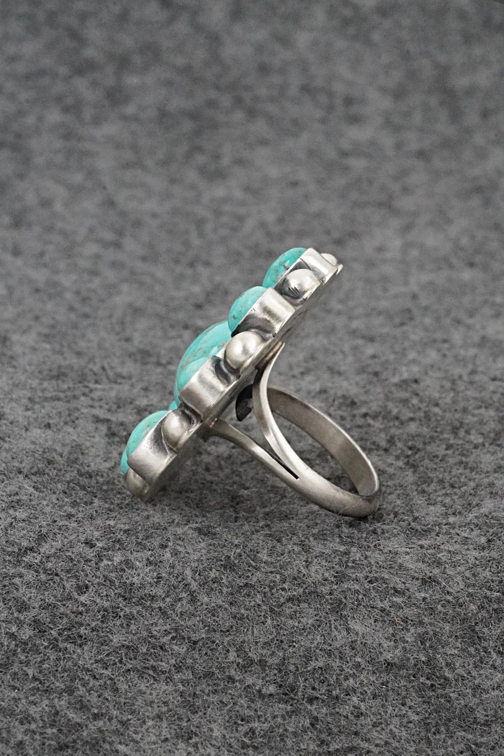 Turquoise & Sterling Silver Ring - Kathleen Livingston - Size Adjustable