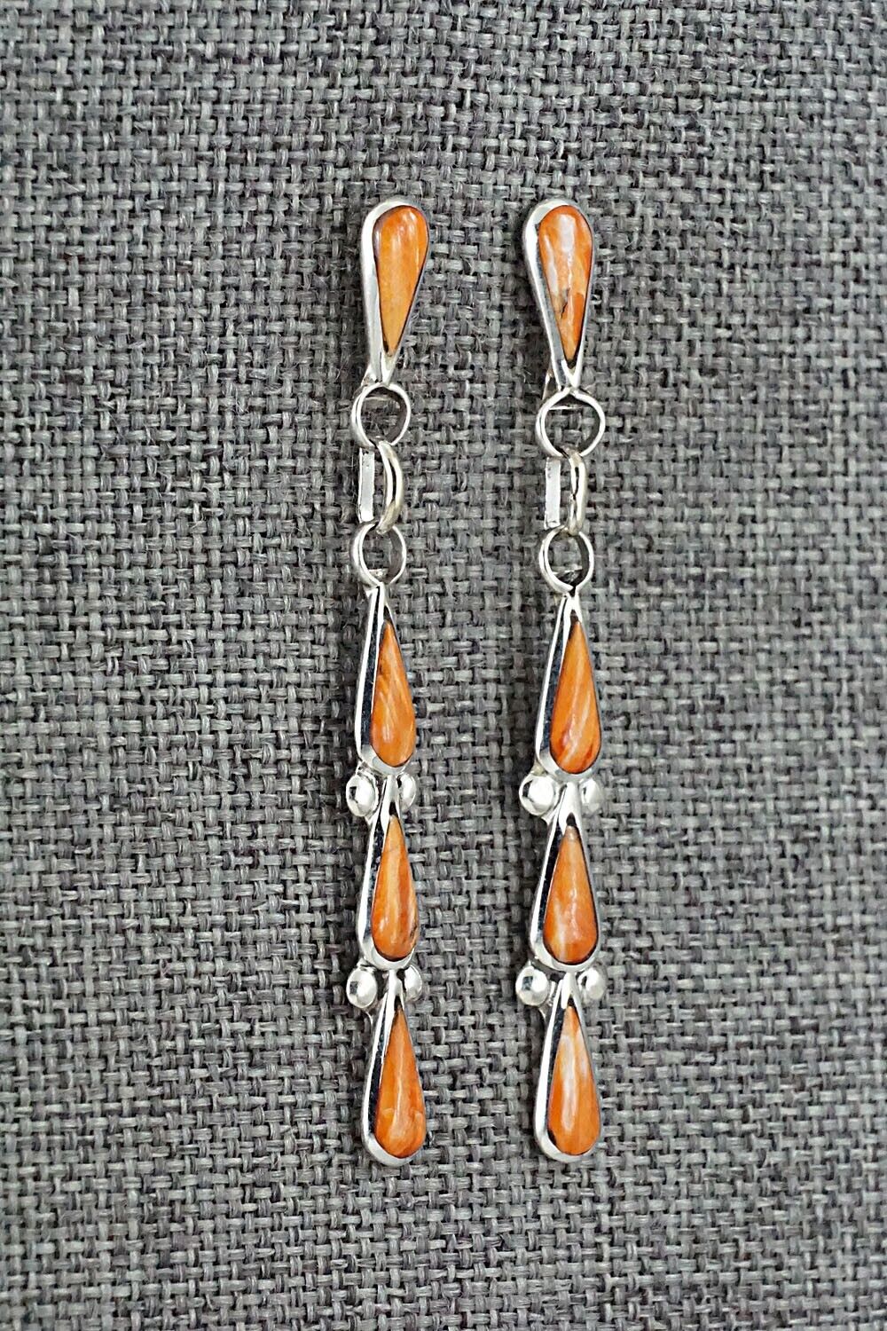 Spiny Oyster & Sterling Silver Earrings - Angela Gasper