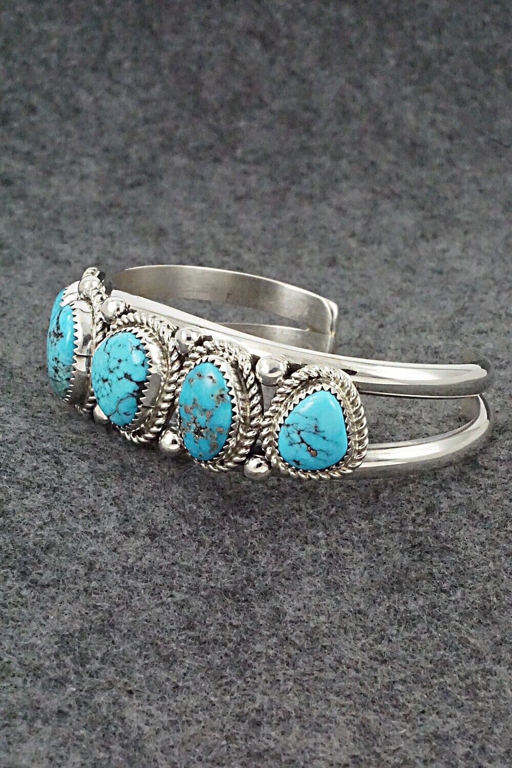 Turquoise & Sterling Silver Bracelet - Leslie Nez