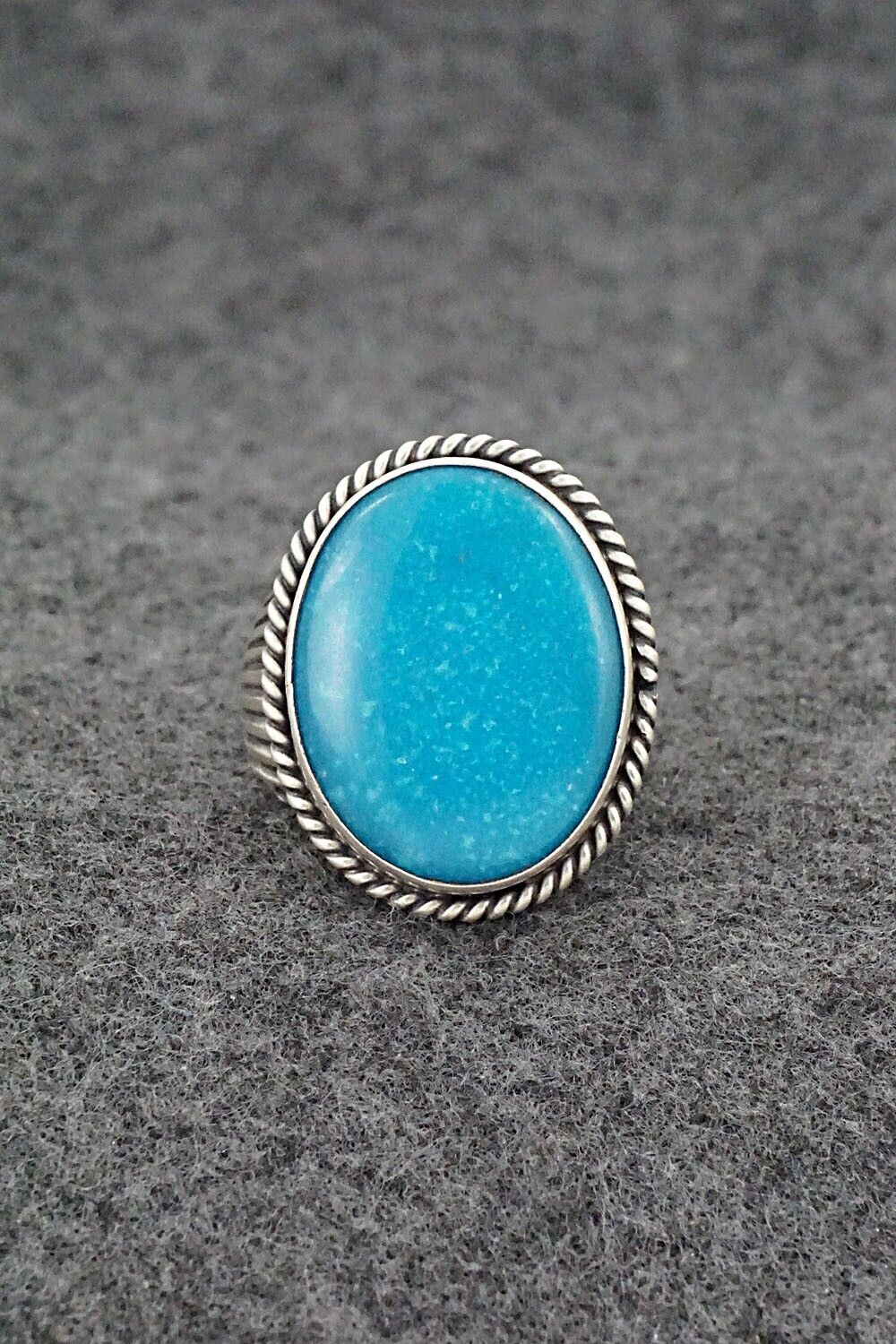 Turquoise & Sterling Silver Ring - Samuel Yellowhair - Size 7.75