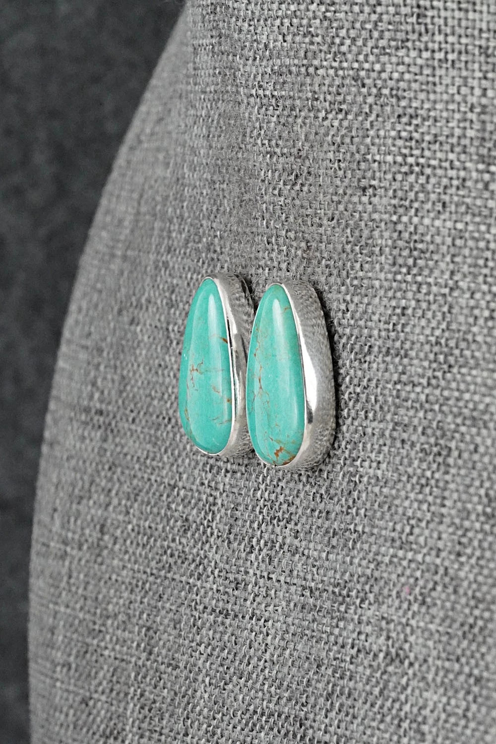 Turquoise & Sterling Silver Earrings - Eugene Gruber
