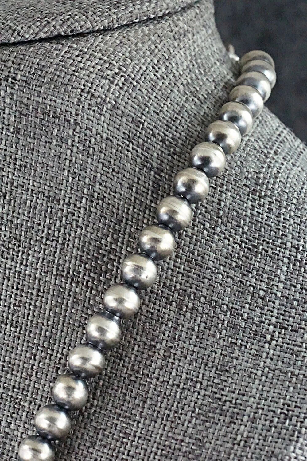 Sterling Silver Navajo Pearl Necklace 14" - Dorinda Mariano