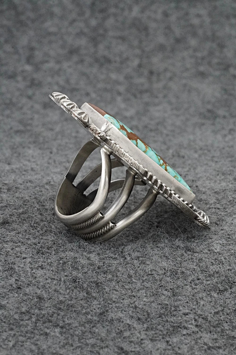 Turquoise & Sterling Silver Ring - Michael Calladitto - Size 8.5