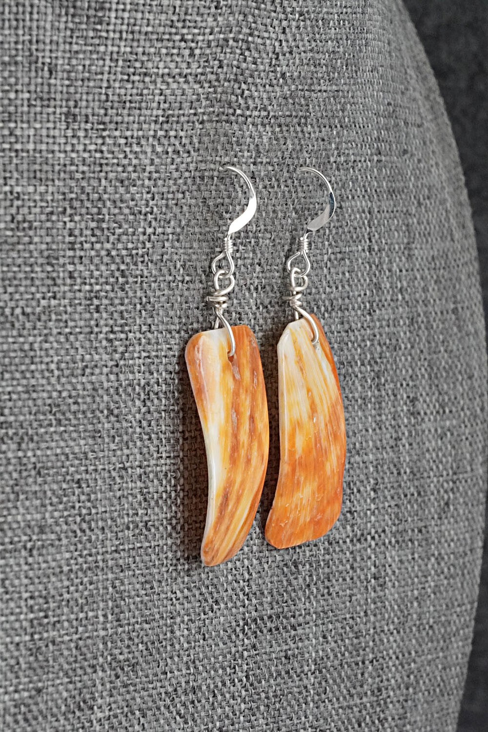 Spiny Oyster & Sterling Silver Earrings - Louise Joe