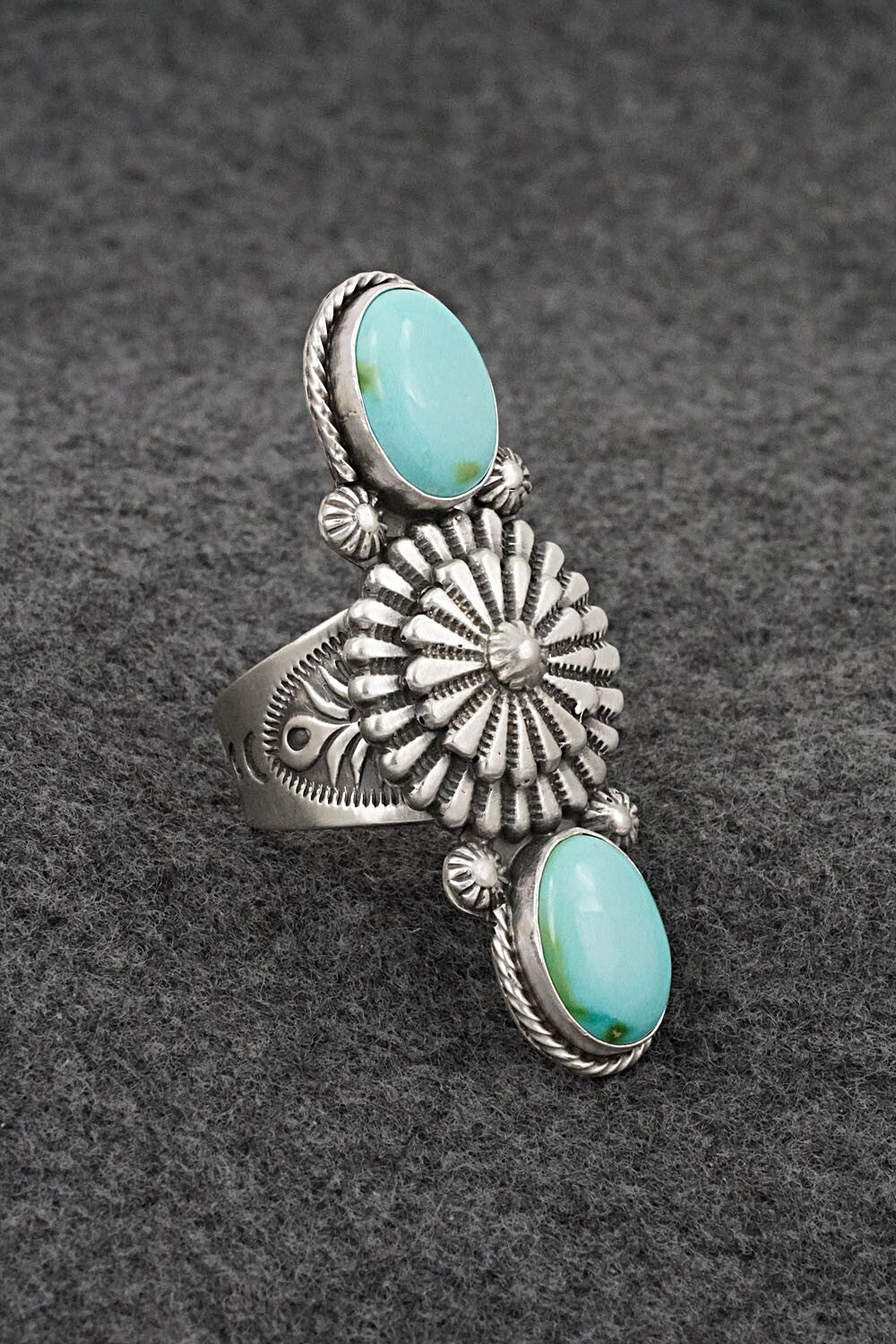 Turquoise & Sterling Silver Ring - Samuel Yellowhair - Size 9