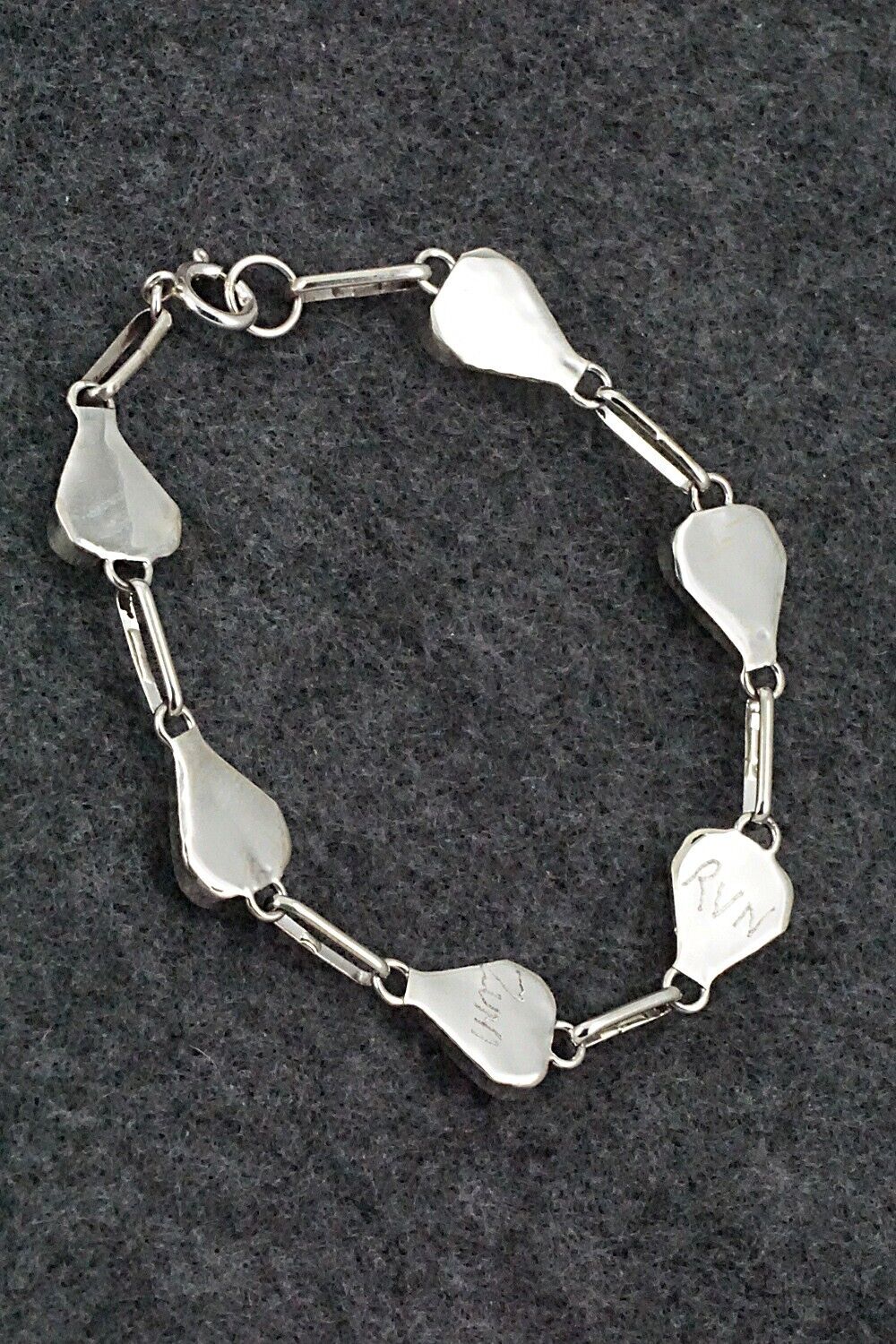Turquoise & Sterling Silver Link Bracelet - Velda Nastacio