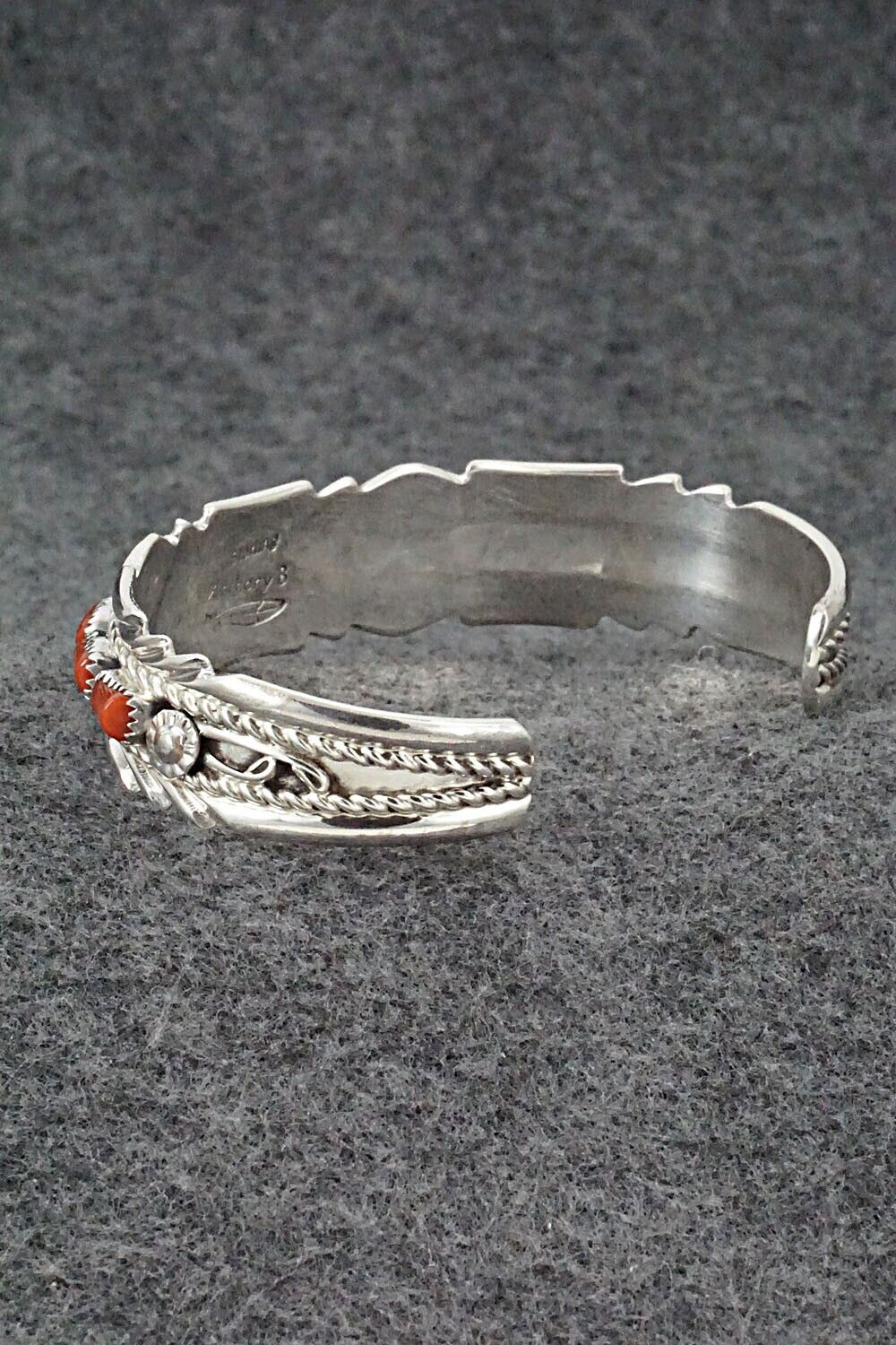 Coral & Sterling Silver Bracelet - Anthony Brown