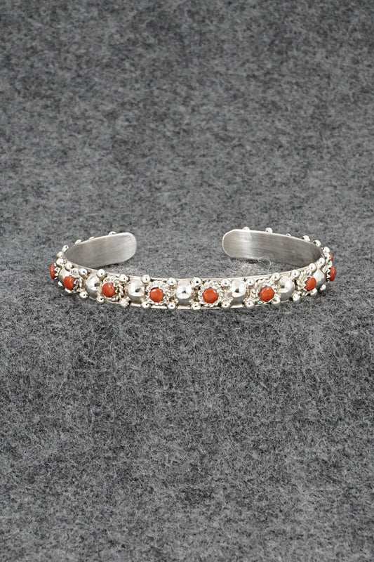 Coral & Sterling Silver Bracelet - Gilbert Weebothee