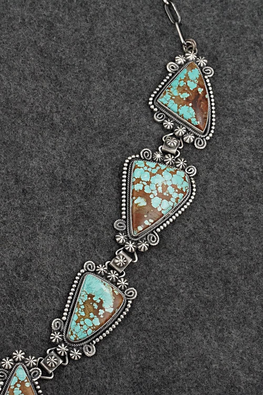Turquoise & Sterling Silver Necklace and Earrings Set - Paul Livingston