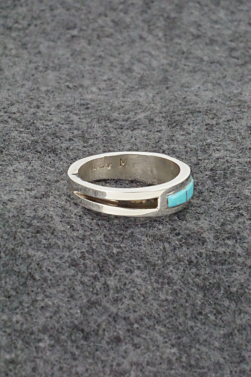 Turquoise & Sterling Silver Inlay Ring - Wilbert Muskett Jr. - Size 11