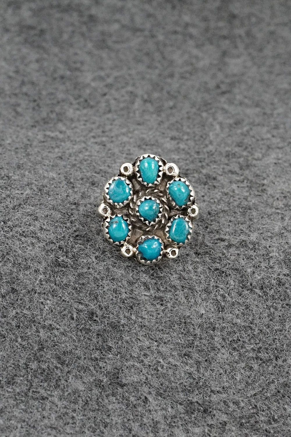 Turquoise & Sterling Silver Ring - Priscilla Reeder - Size 7.5
