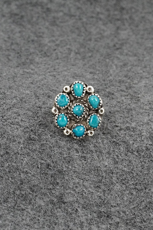 Turquoise & Sterling Silver Ring - Priscilla Reeder - Size 7.5
