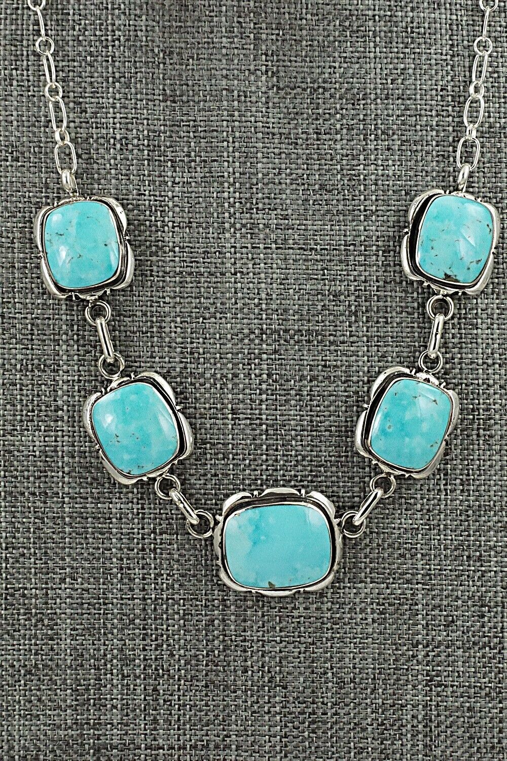 Turquoise & Sterling Silver Necklace - Mike Smith