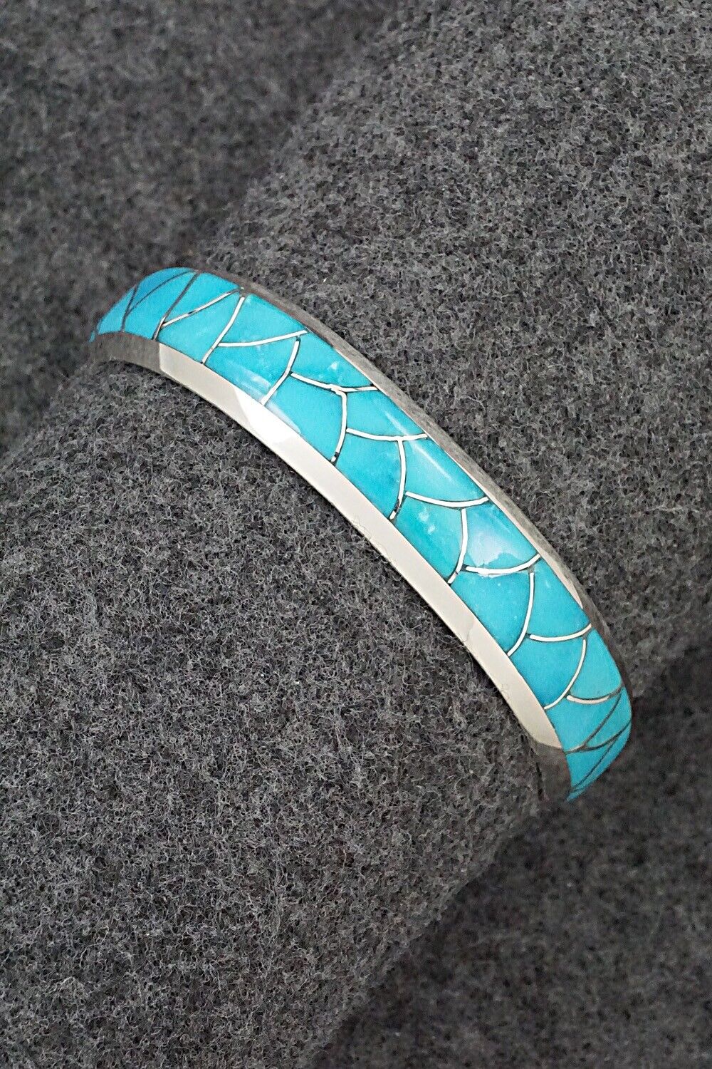 Turquoise & Sterling Silver Inlay Bracelet - Stewart Tucson