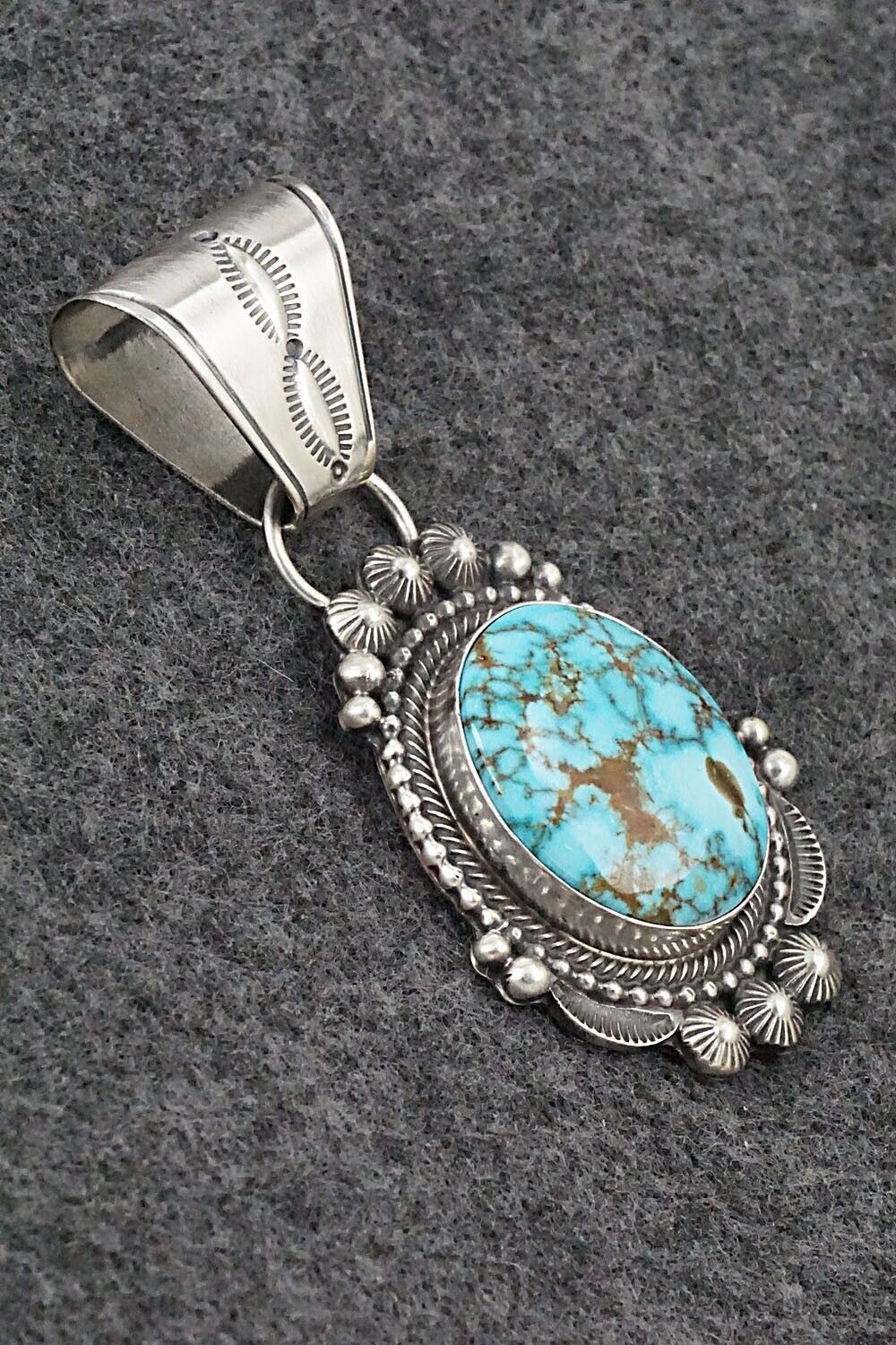 Turquoise & Sterling Silver Pendant - Tom Lewis