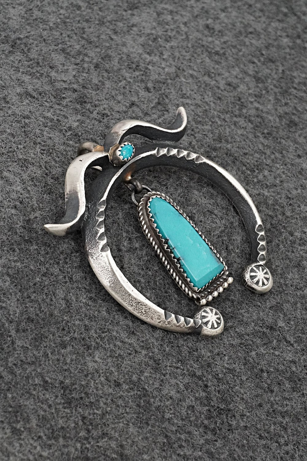Turquoise and Sterling Silver Pendant - Martha Cayatineto