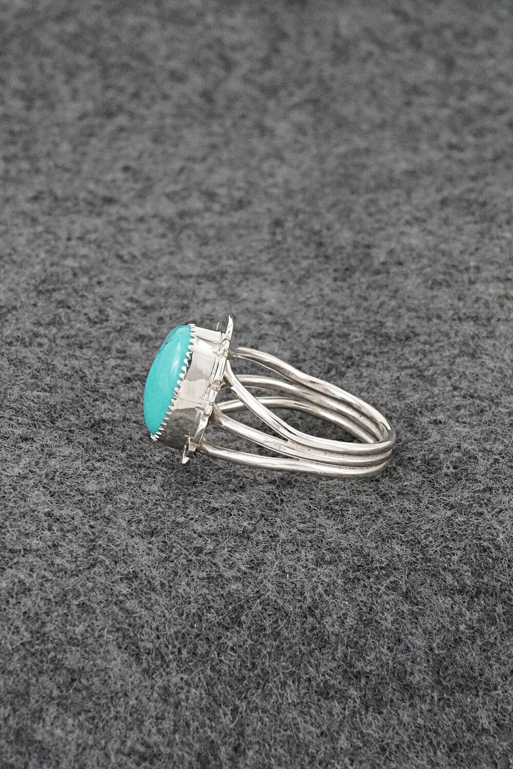 Turquoise & Sterling Silver Ring - Leona Delgarito - Size 7