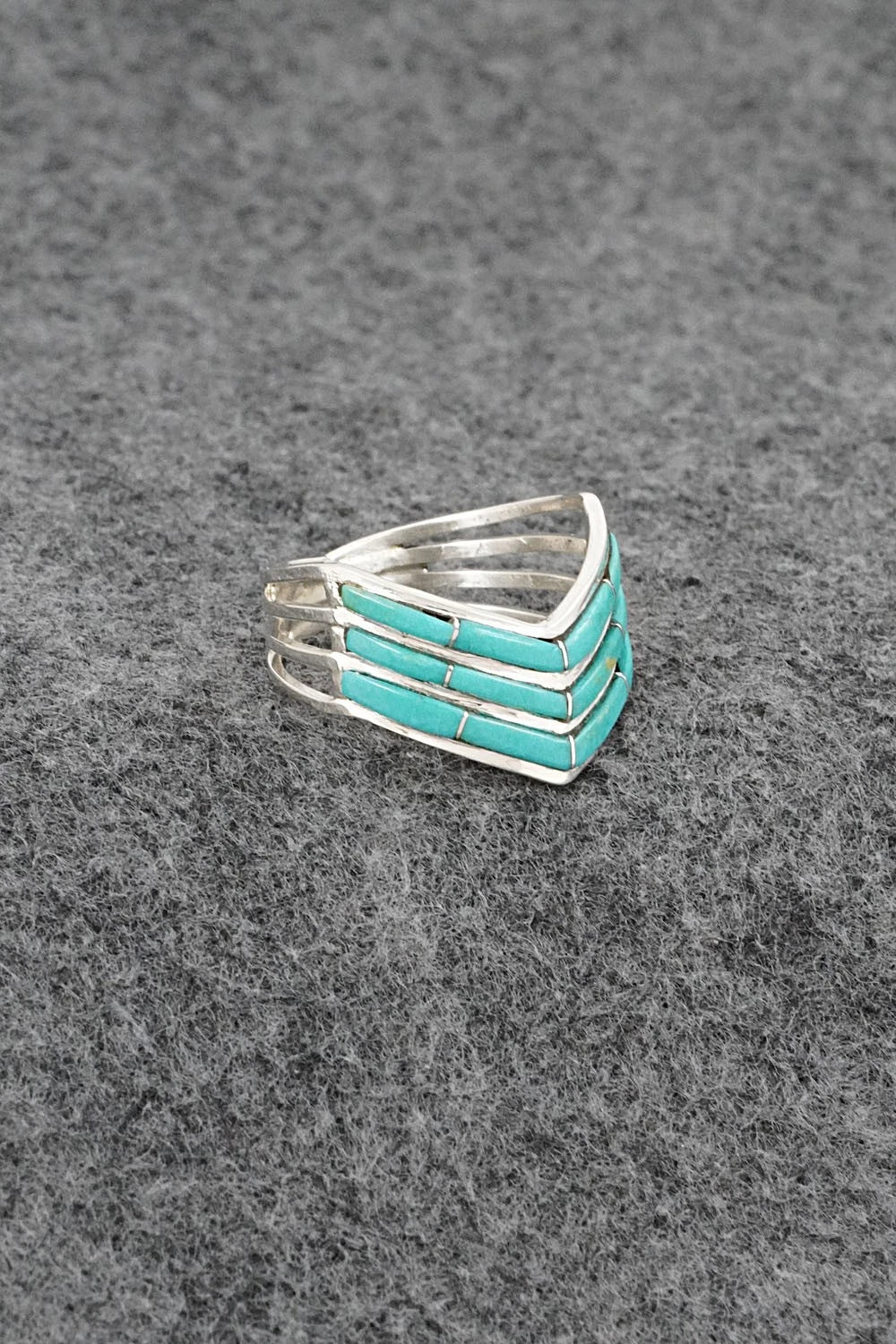 Turquoise & Sterling Silver Ring - Andrew Enrico - Size 9