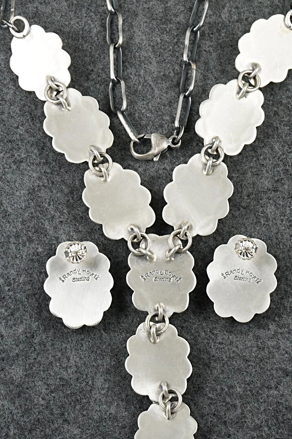 Turquoise & Sterling Silver Necklace and Earrings Set - Randy Boyd