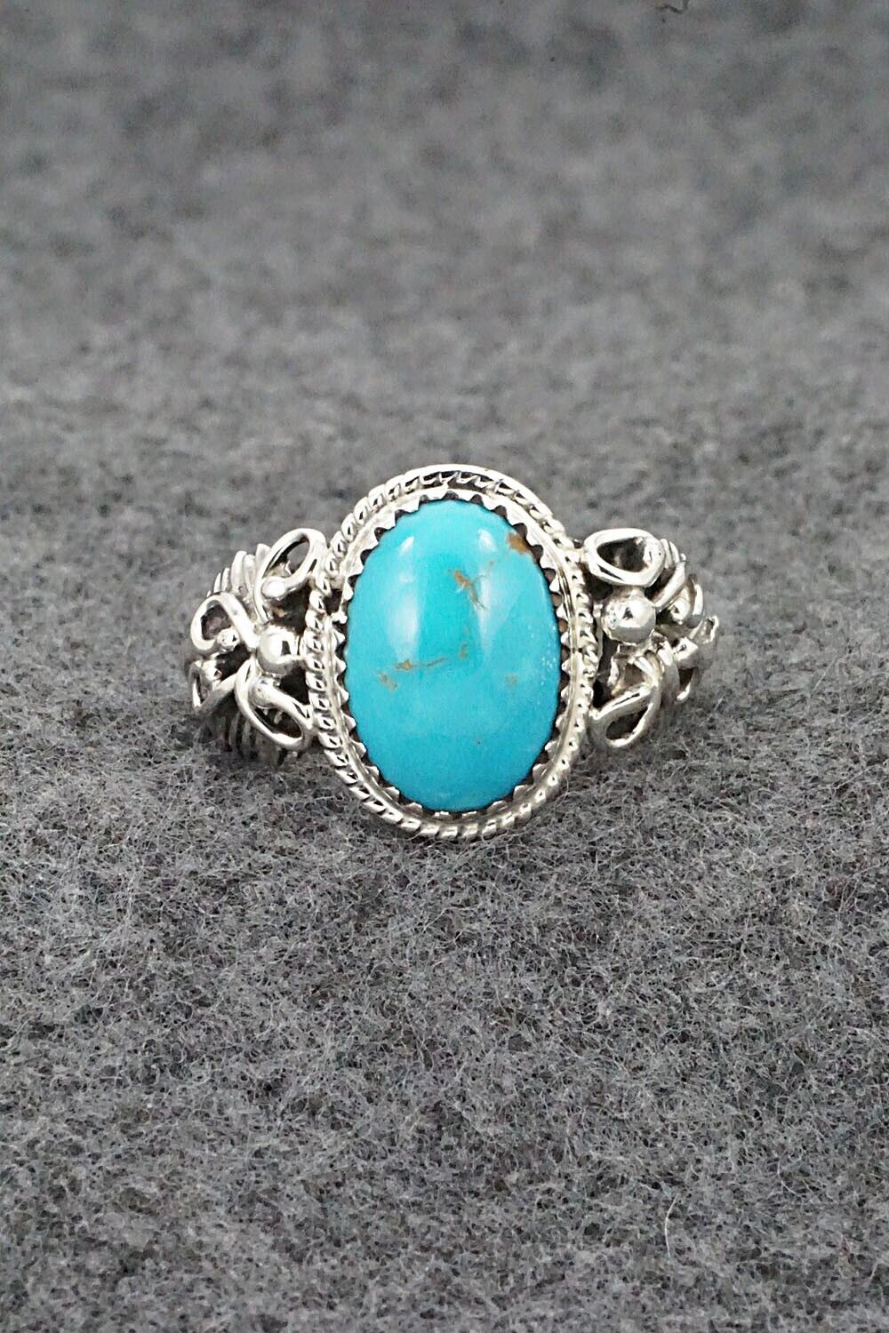 Turquoise & Sterling Silver Ring - Jeannette Saunders - Size 8.5