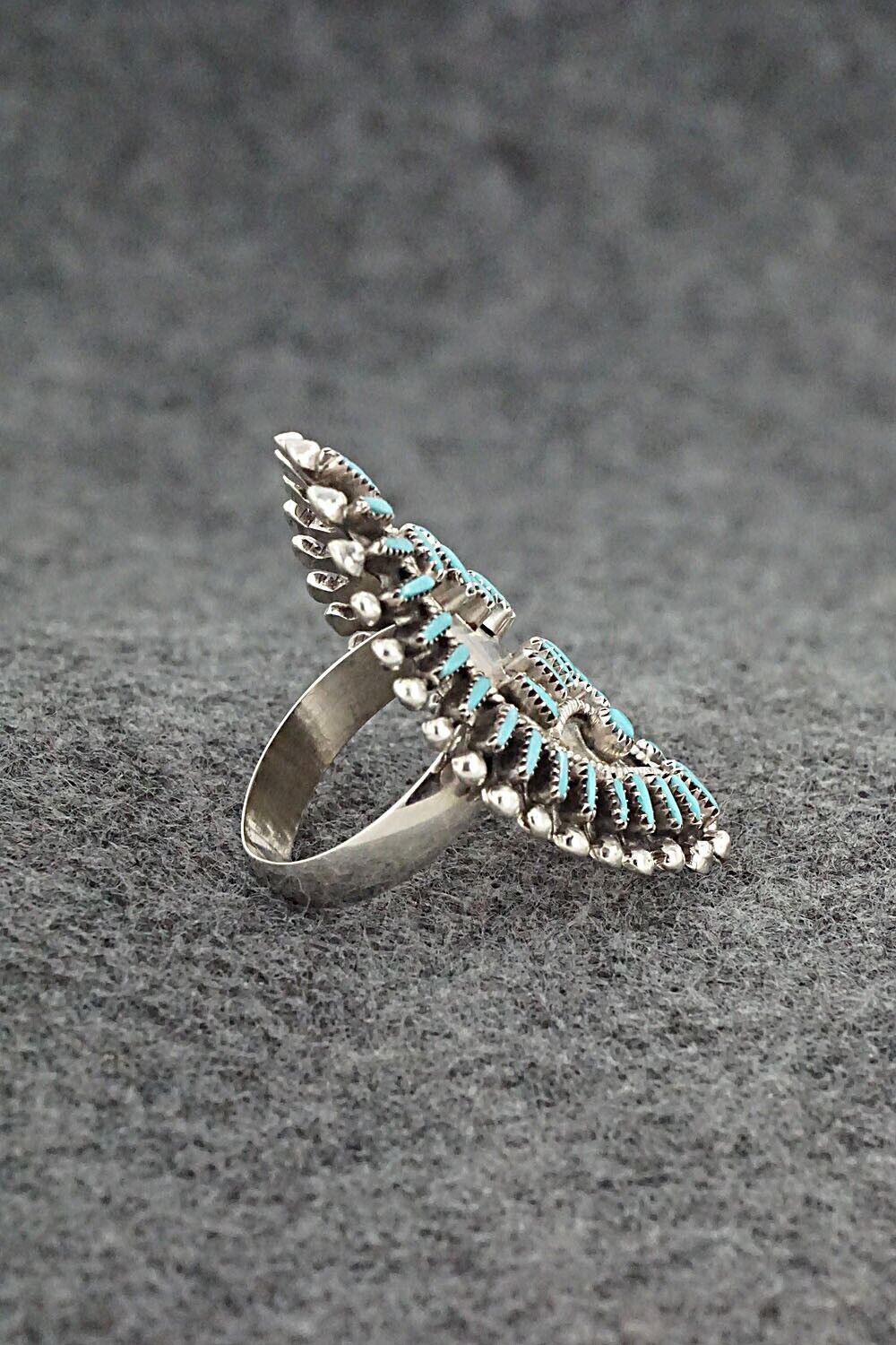 Turquoise & Sterling Silver Ring - Vincent Johnson - Size 7.75