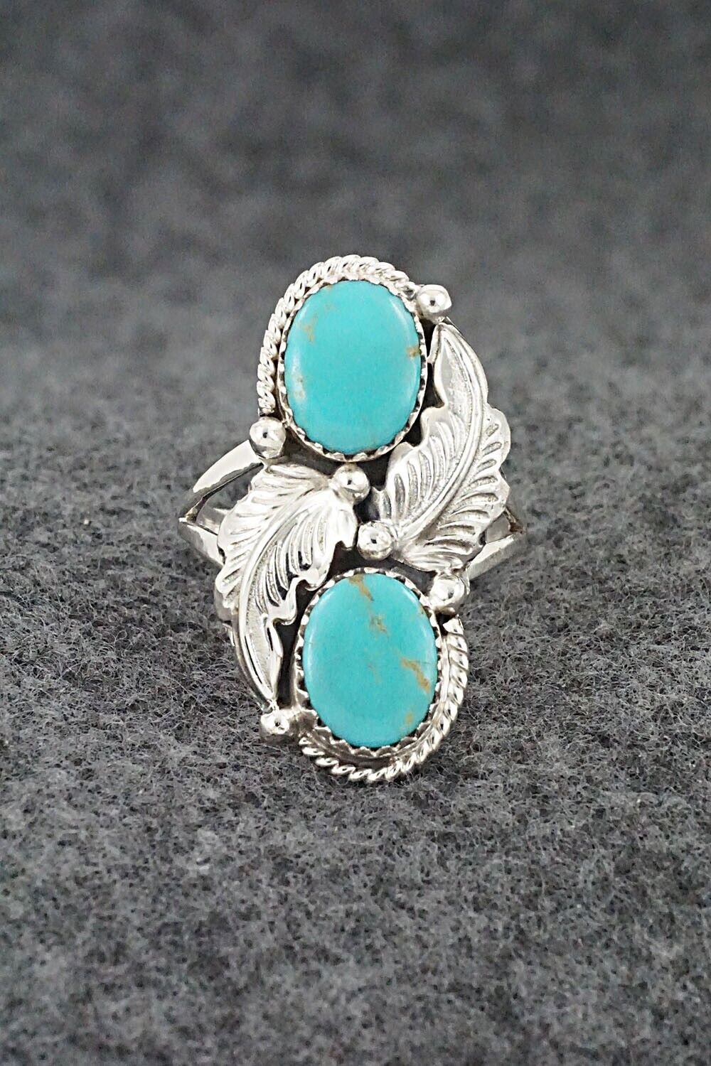 Turquoise & Sterling Silver Ring - Jerryson Henio - Size 7.5