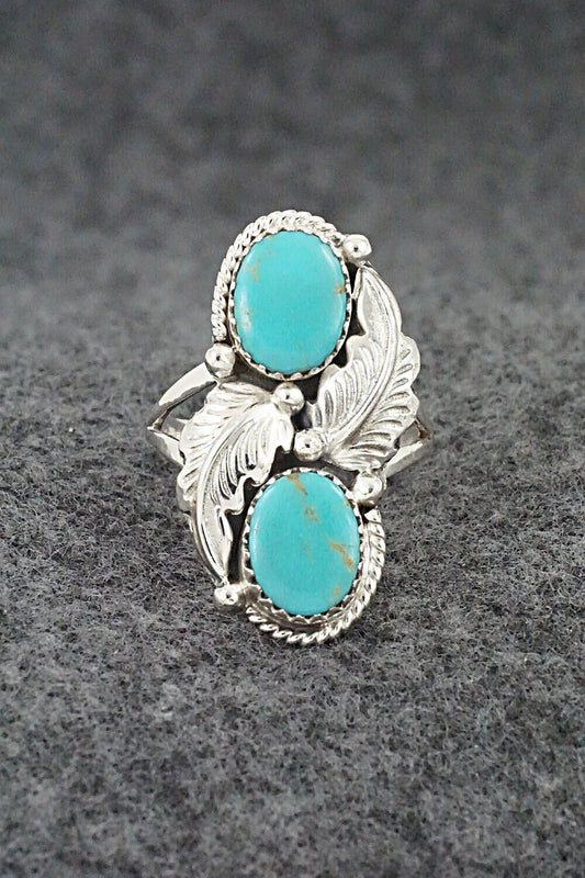 Turquoise & Sterling Silver Ring - Jerryson Henio - Size 7.5