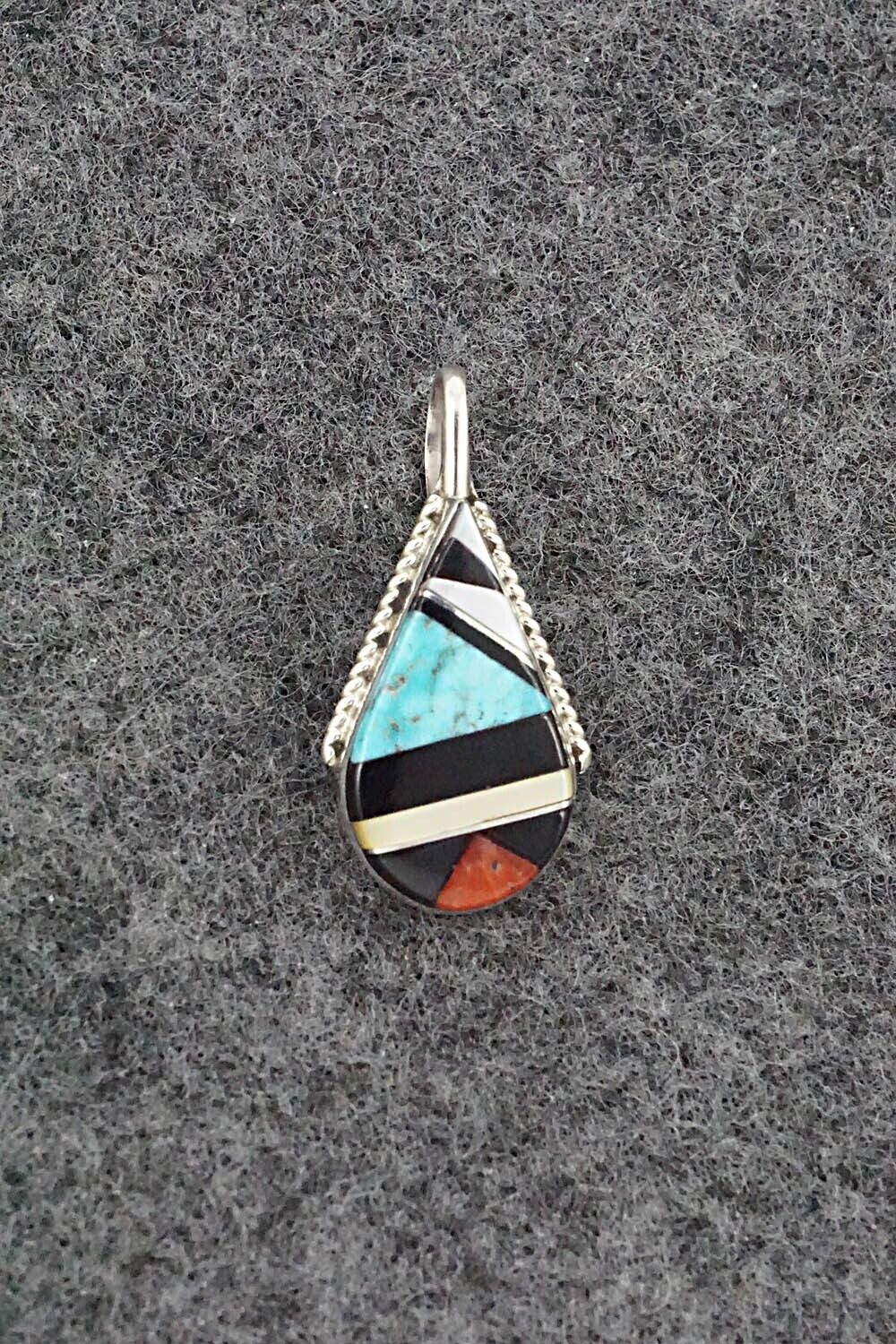 Multi-Stone & Sterling Silver Pendant - Cleo Kallestewa