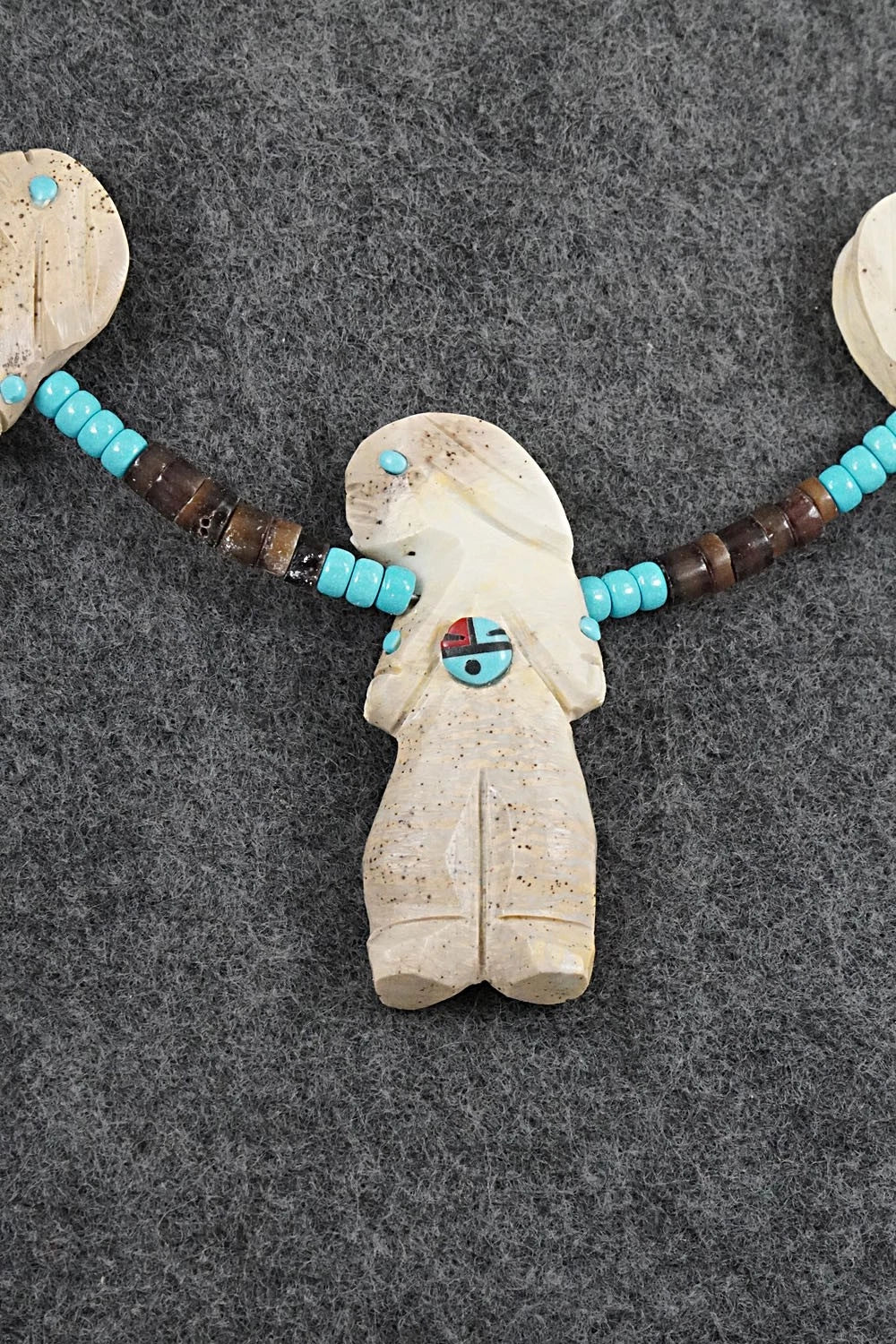 Multi-Stone Rabbit Fetish & Sterling Silver Necklace Set - Dannette Laate