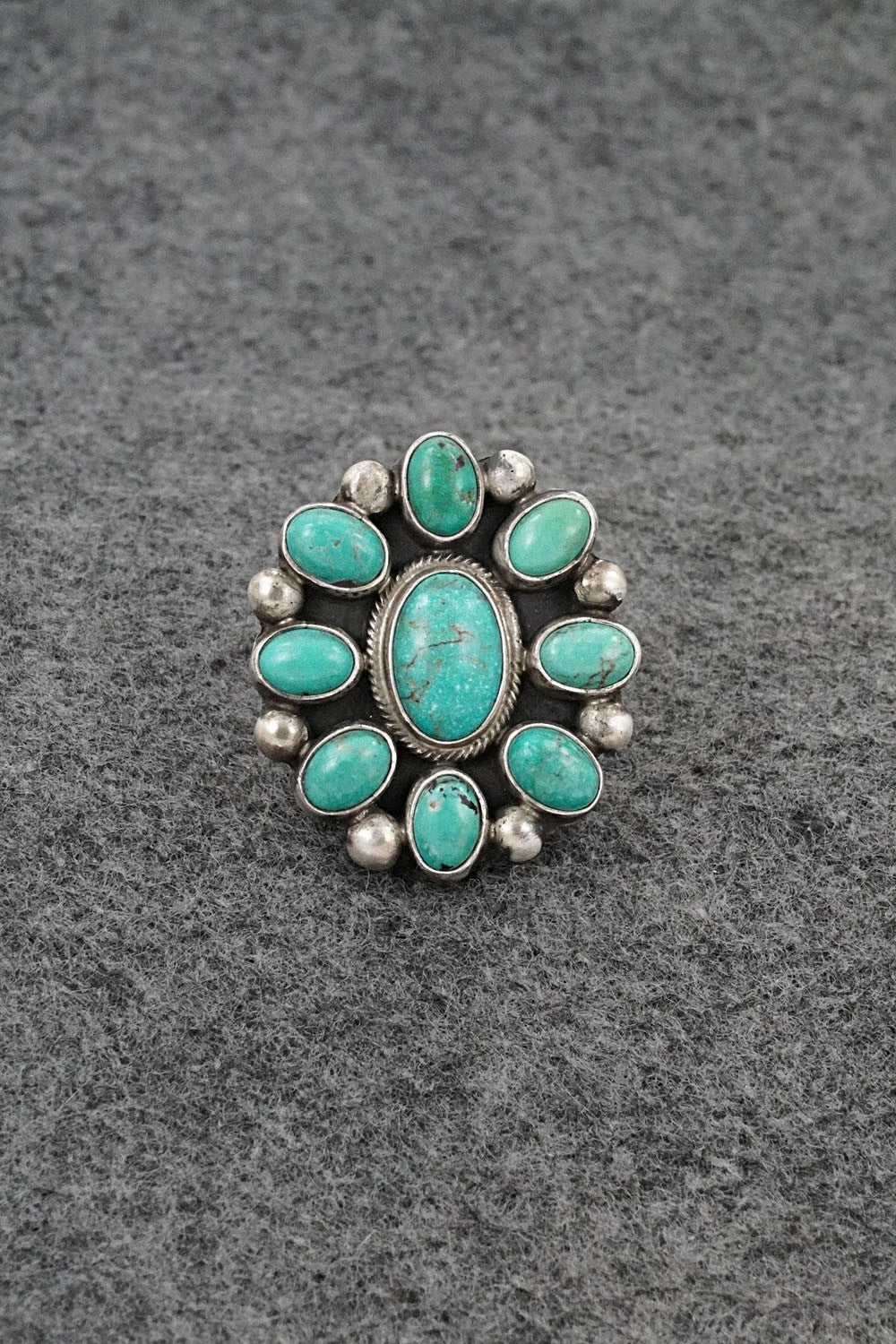 Turquoise & Sterling Silver Ring - Kathleen Livingston - Size Adjustable