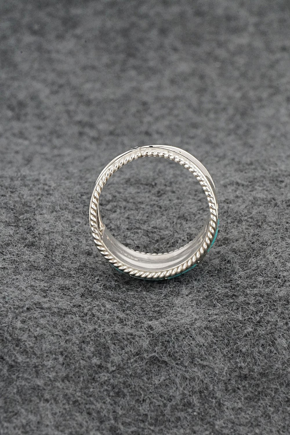 Turquoise & Sterling Silver Ring - Bruce Johnson - Size 8.5