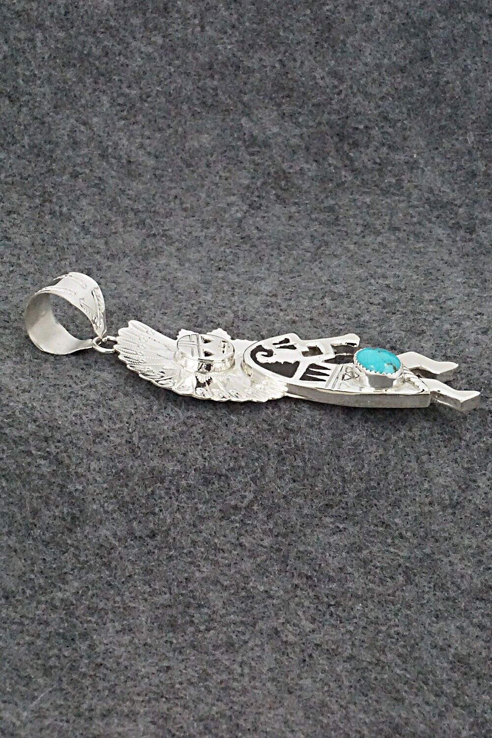 Turquoise & Sterling Silver Pendant - Alanzo Mariano