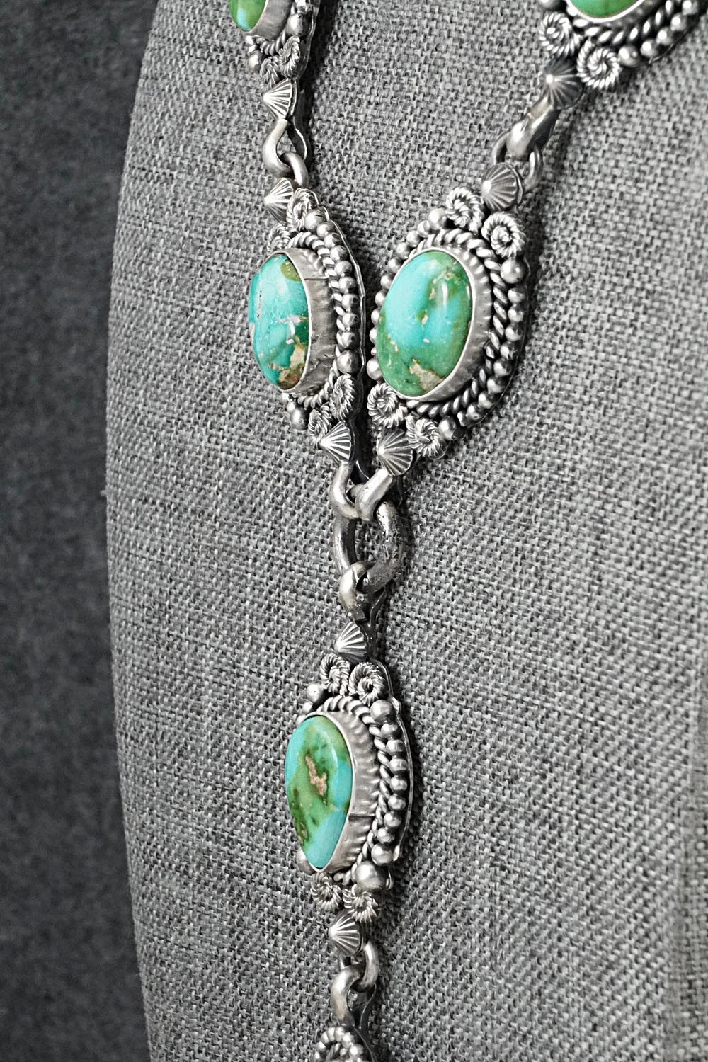 Turquoise & Sterling Silver Necklace and Earrings Set - Rosita Calladitto