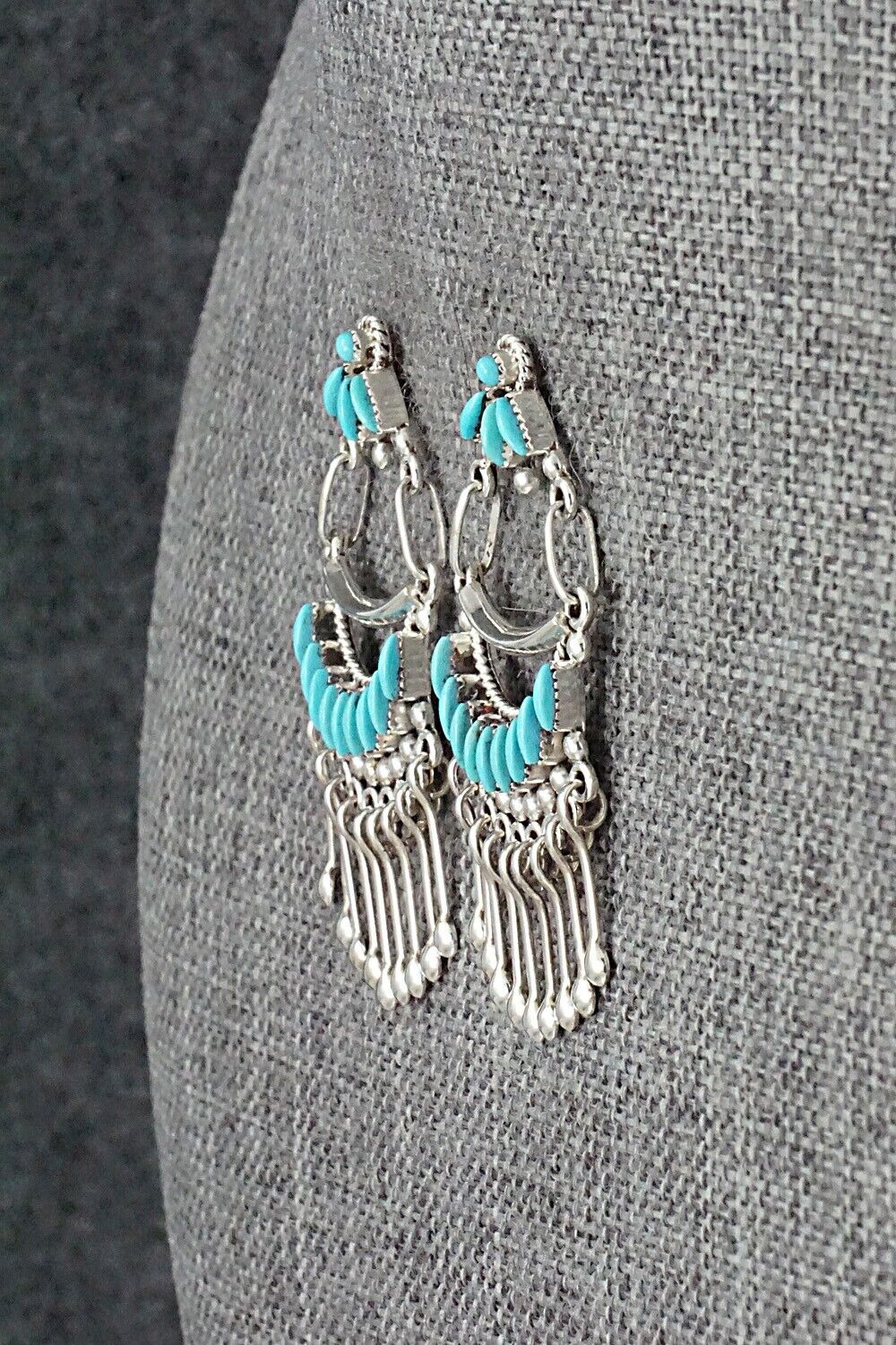 Turquoise & Sterling Silver Earrings - Stewart Natewa