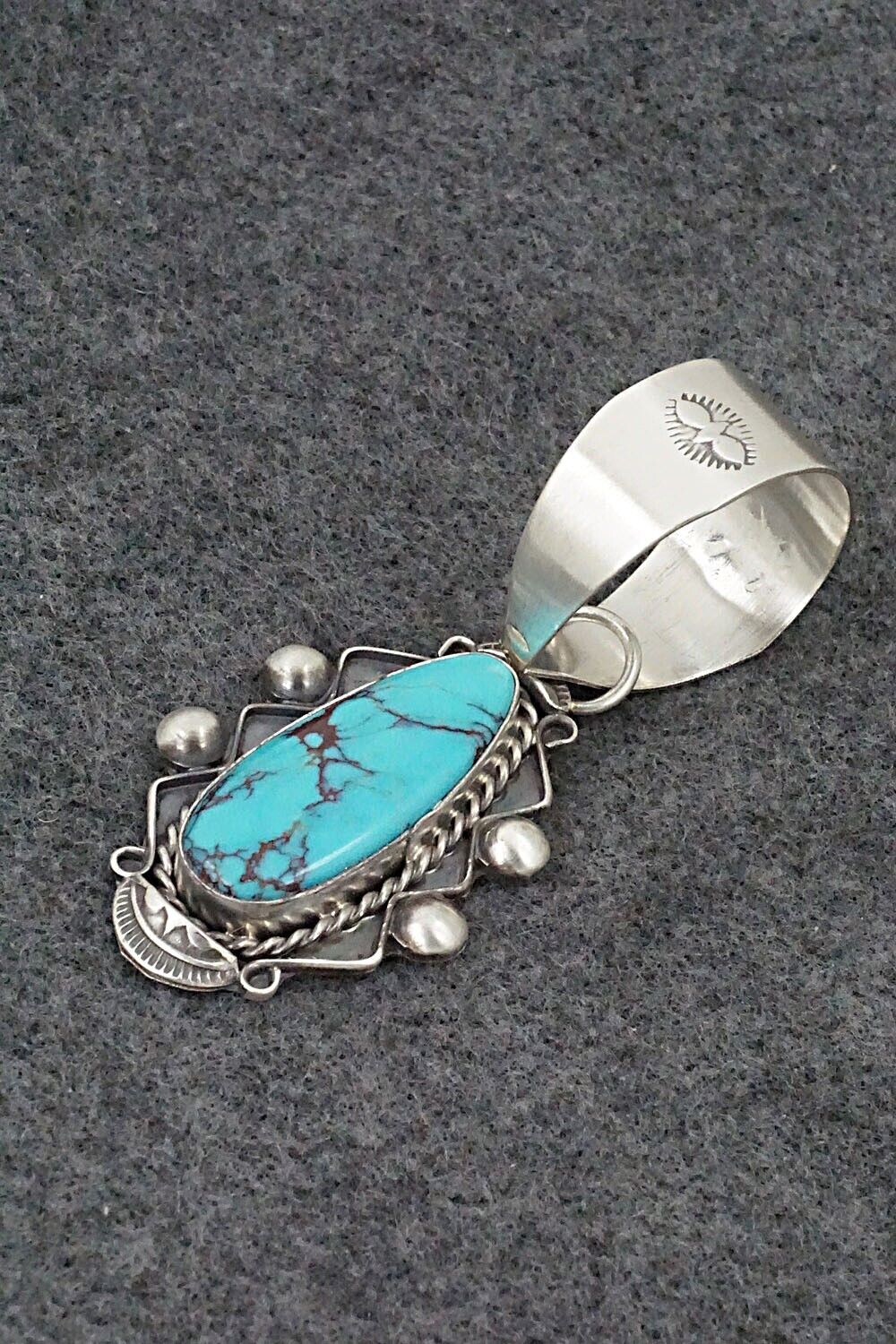 Turquoise and Sterling Silver Pendant - Wilson Dawes